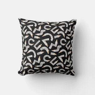 Coussin Fournitures scolaires crayon noir esquisse