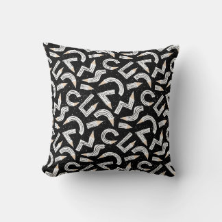 Coussin Fournitures scolaires crayon noir esquisse