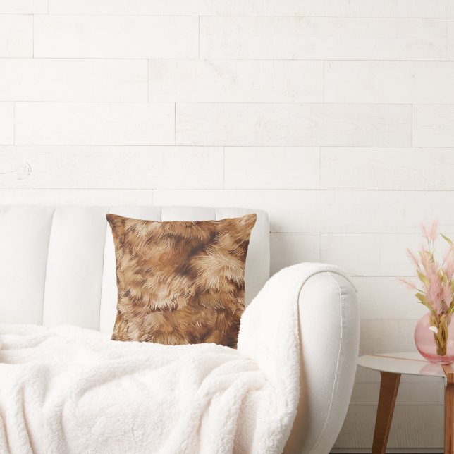 Coussin Fourrure Brown Abstraite (Canapé)