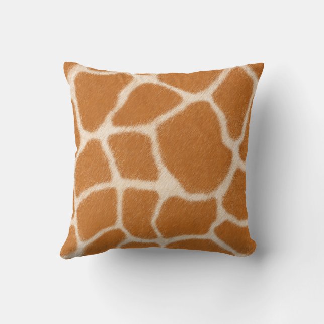 Coussin Fourrure Giraffe Réaliste Spotté Animal Sauvage Pe (Verso)