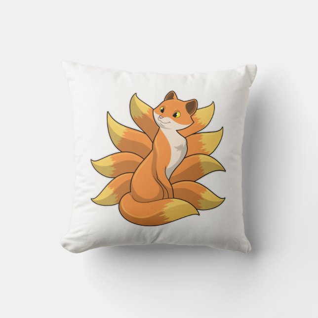 Coussin Fox avec 9 queues Fox (Recto)