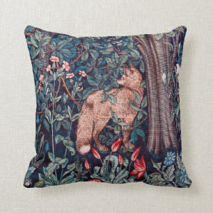 Coussin Fox dans la forêt, William Morris