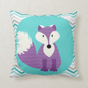 Coussin Fox pourpre sur le carreau d'Aqua