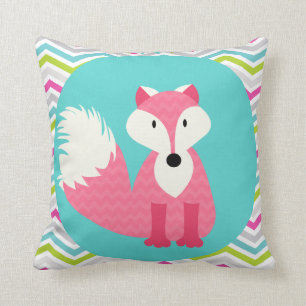 Coussin Fox rose de Chevron sur le carreau d'Aqua