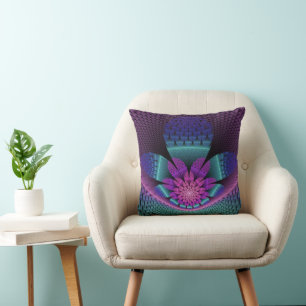 Coussin Fractal Imaginaire coloré à motif inhabituel
