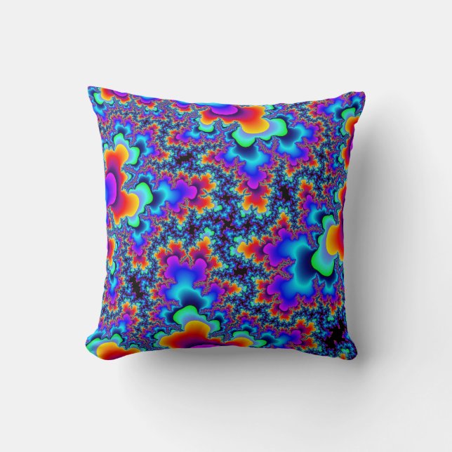 Coussin Fractale arc-en-ciel (Recto)