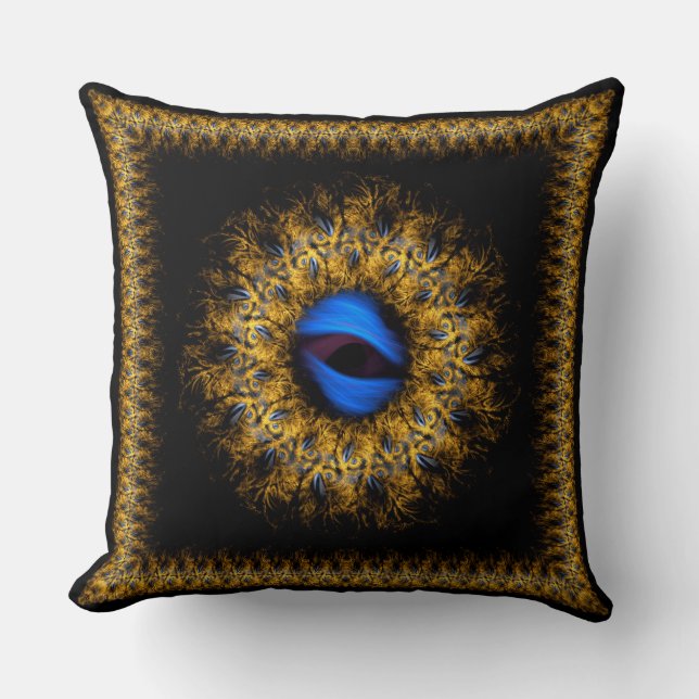 Coussin Fractale mandala de l'œil du roi (Recto)
