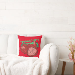 Coussin FRAISE DRÔLEMENT BONNE drôle de fraise fruit