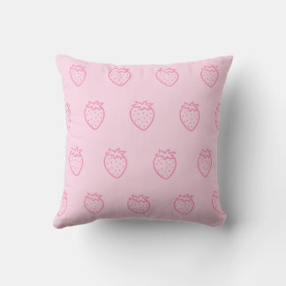 Coussin Fraise rose pâle