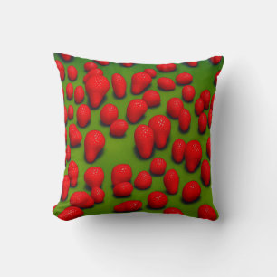 Coussin Fraises Design Jeu d'oreiller