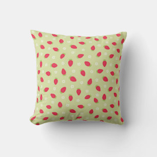 Coussin Fraises d'été (petite échelle) Vert