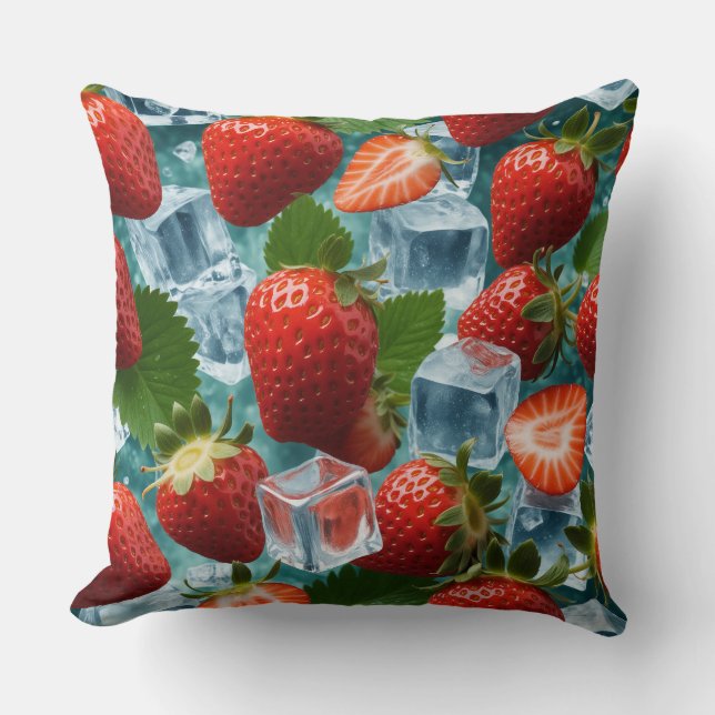 Coussin Fraises et glace (Recto)