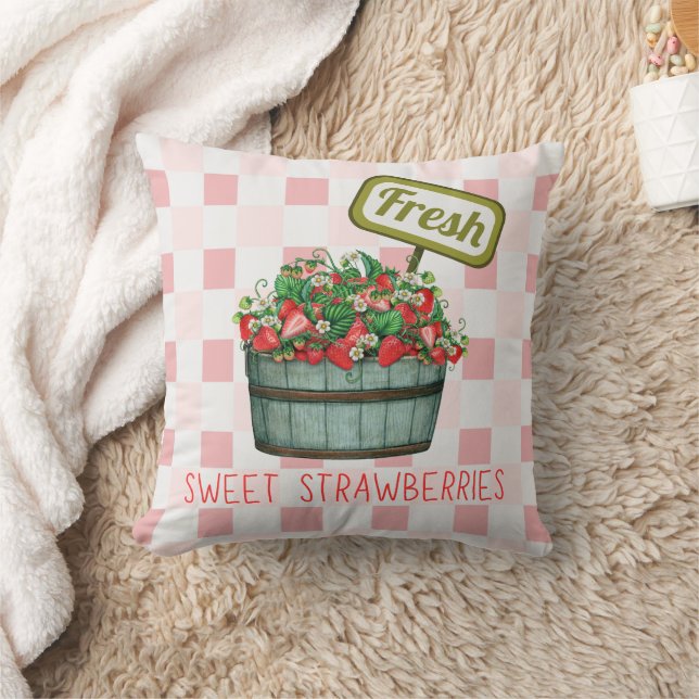 Coussin Fraises fraîches sucrées Jeter l'oreiller (Couverture)