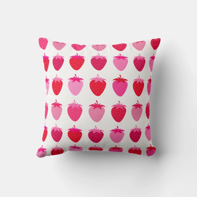 Coussin Fraises Rose Et Rouge (Verso)