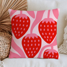 Fraises Rouges Art de Fruit Éclectique Rose Pastel