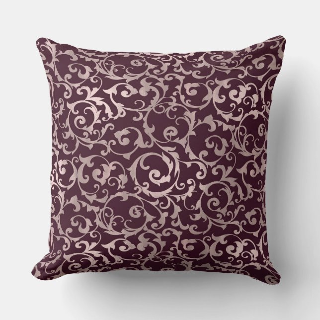 Coussin Framboise & Rose Gold Elegant Princess Swirl (Recto)