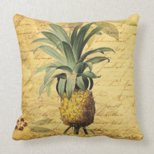 Coussin Français Calligraphie Ananas Rustique Élégant