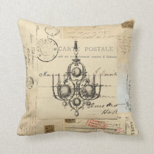 Coussin français de cartes postales de lustre