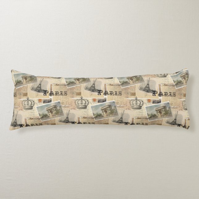 Coussin français de corps de Paris de carte (Devant)