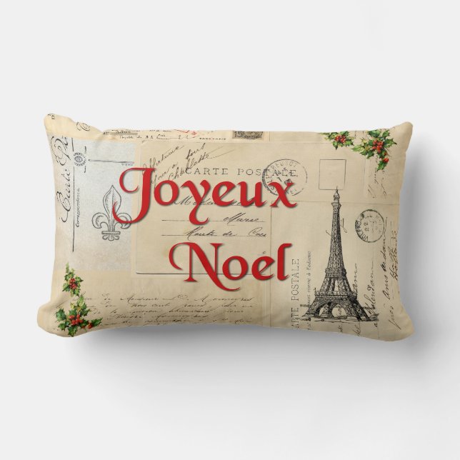 Coussin français de Noël de cartes postales de (Recto)