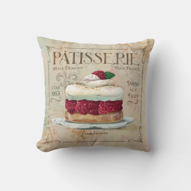 Coussin français de Patisserie, "Frambosier " (Recto)
