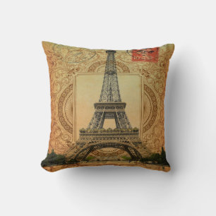 Coussin francais moderne vintage paris tour eiffel