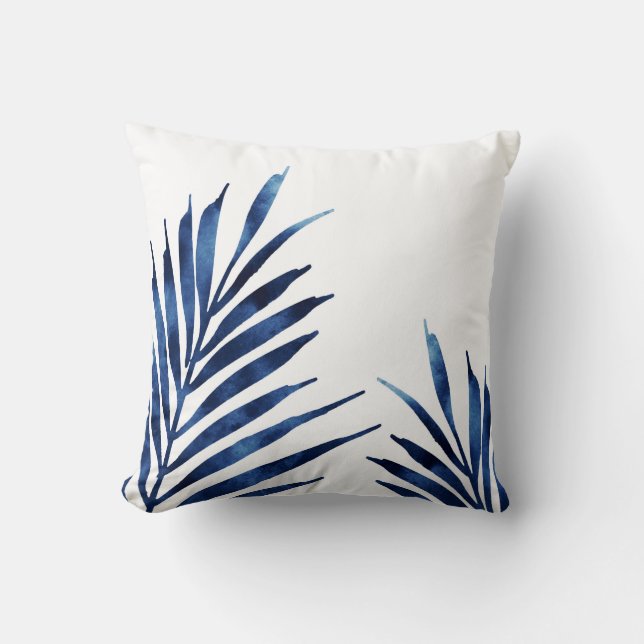 Coussin Frances Palm Indigo (Recto)