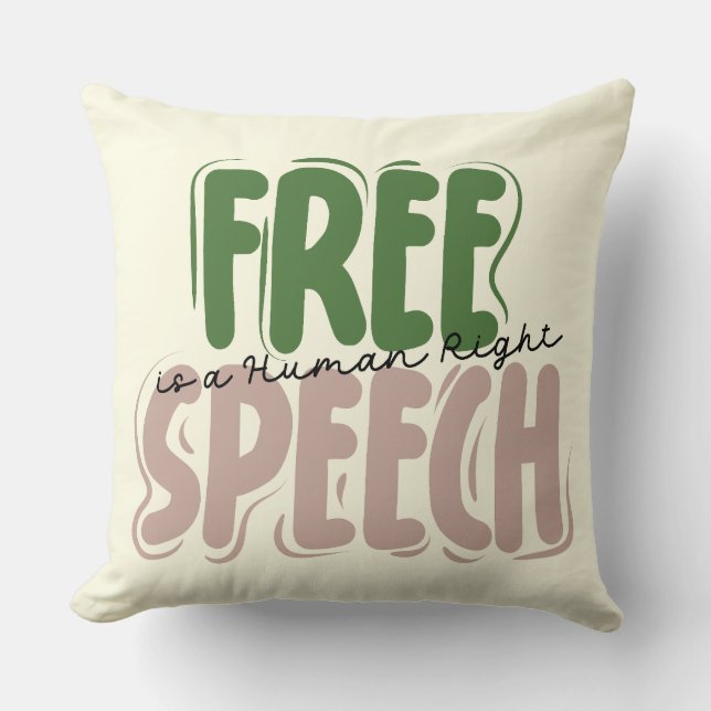 Coussin Free Speech Is a Human Right Throw Pillow (Recto)