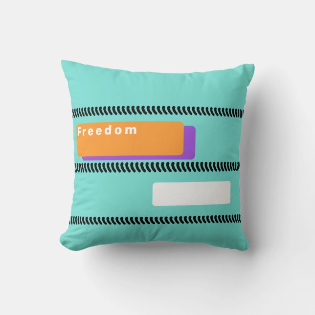 Coussin Freedom Liberty Orange Purple Turquoise (Recto)