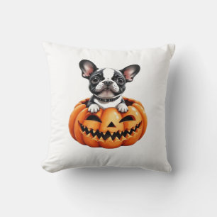 Coussin French Bulldog Joyeux Halloween citrouille T-S cla