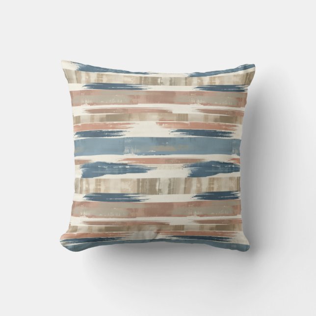 Coussin French Retro Brush Stripe Throw Pillow (Recto)