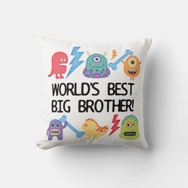 Coussin Frère du monde de monstres le meilleur (Recto)