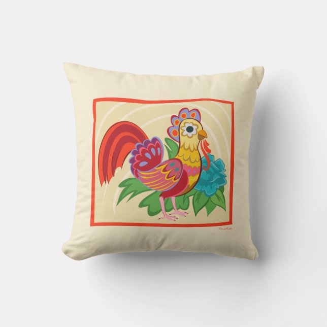 Coussin Frida Kahlo Chicken Graphic (Recto)