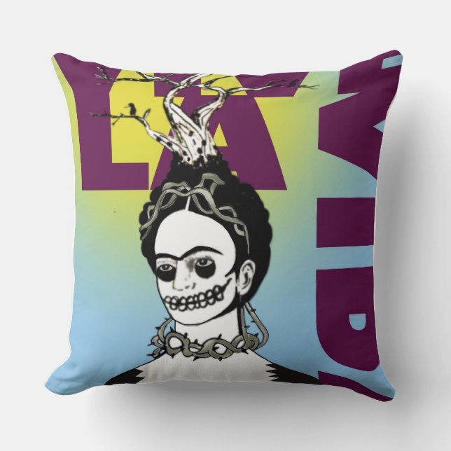 Coussin Frida Kahlo Pop Art Portrait (Recto)