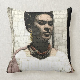 Coussin Frida Kahlo Portrait textile
