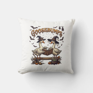 Coussin Frissons d'Halloween Oies Chapeaux de Sorcière Liv