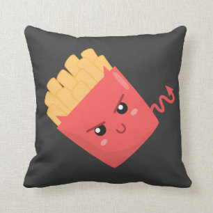 Coussin Frites françaises maléfiques mais Kawaii