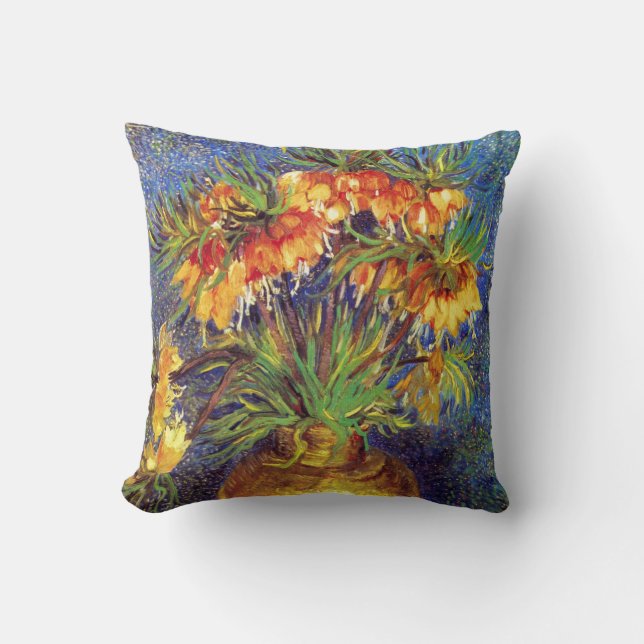 Coussin Fritillaires impériales de couronne dans un vase (Recto)