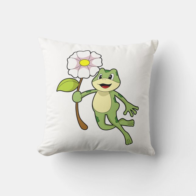 Coussin Frog with Flower. (Recto)