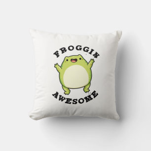 Coussin Froggin Awesome Funky Frog Pun