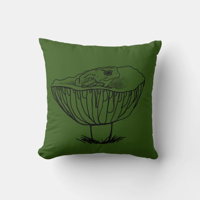 Coussin Froggy sur un champignon (Recto)