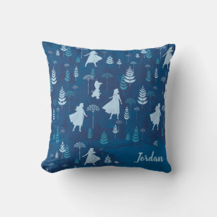 Coussin Froid 2 : Anna, Elsa, & Olaf Blue Foliage Motif