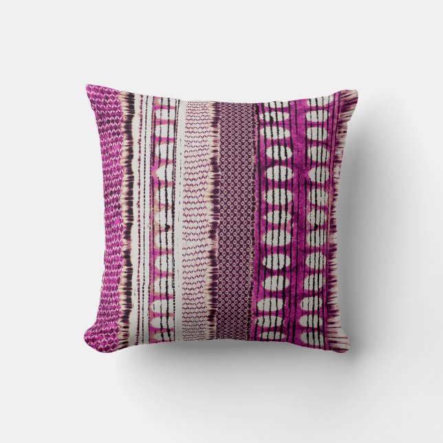 Coussin Frontière ethnique de Fuchsia Abstraite (Recto)