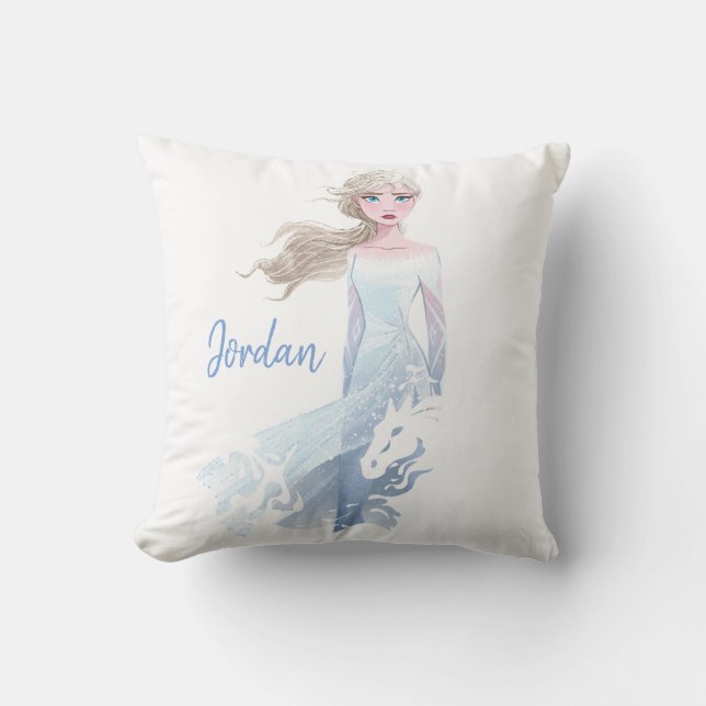 Coussin Frozen 2 : Illustration de l'aquarelle Elsa (Recto)