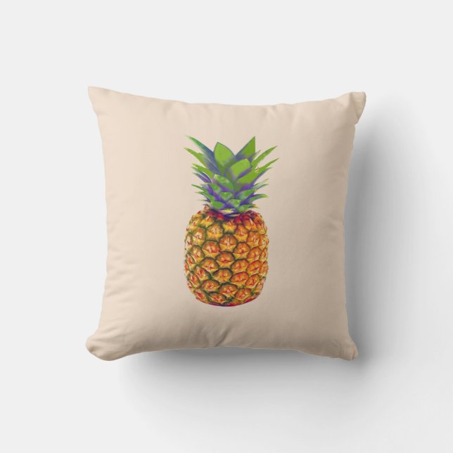 Coussin Fruit d'ananas sur beige clair (Recto)