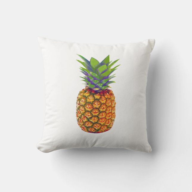 Coussin Fruit d'ananas sur blanc (Recto)