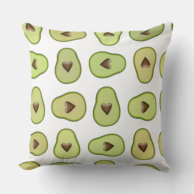 Coussin Fruit de cœur d'avocat sain Fête fantaisiste amusa (Recto)