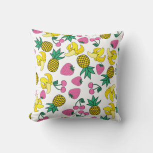 Coussin Fruit Fiesta : Bananes, ananas, fraises