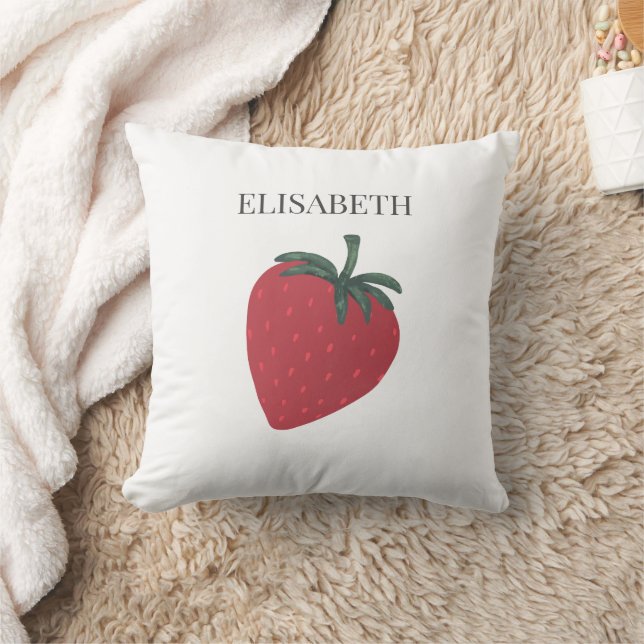 Coussin Fruit fraise rouge Nom personnalisé (Couverture)