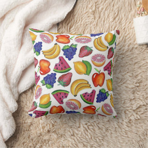 Coussin Fruit Imprimé Pamplemousse Banane Pomme Fraise Cit